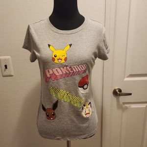 Pokemon I Choose You Girl's Gray XLarge T Shirt